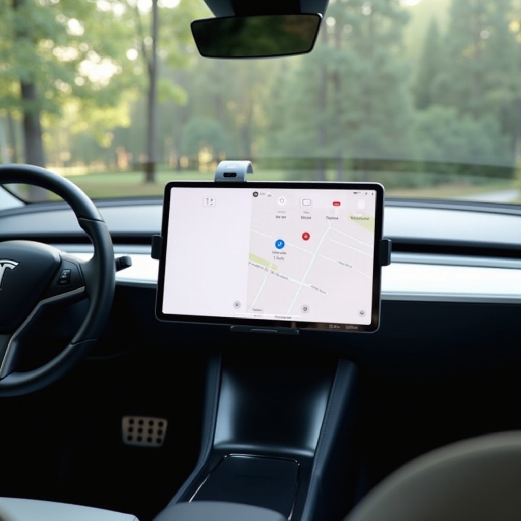 hoe een tablet aan een Tesla-scherm te bevestigen