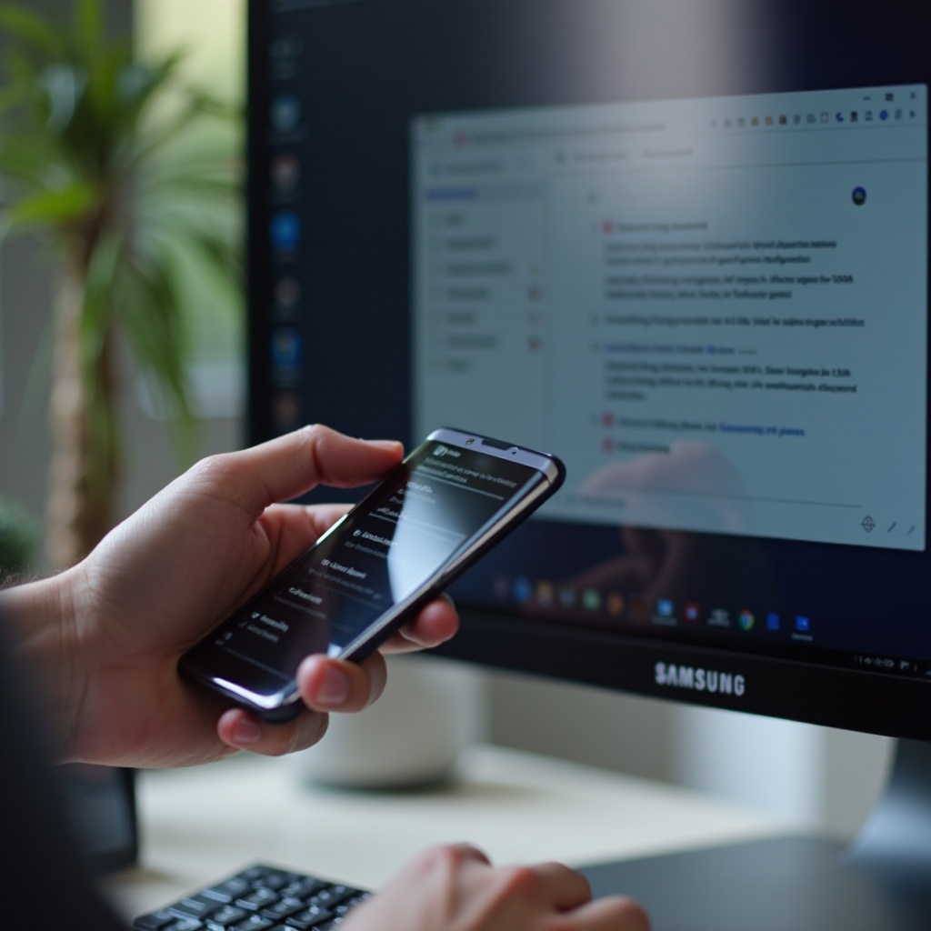 cara menggunakan telepon untuk menggulir pada samsung dex