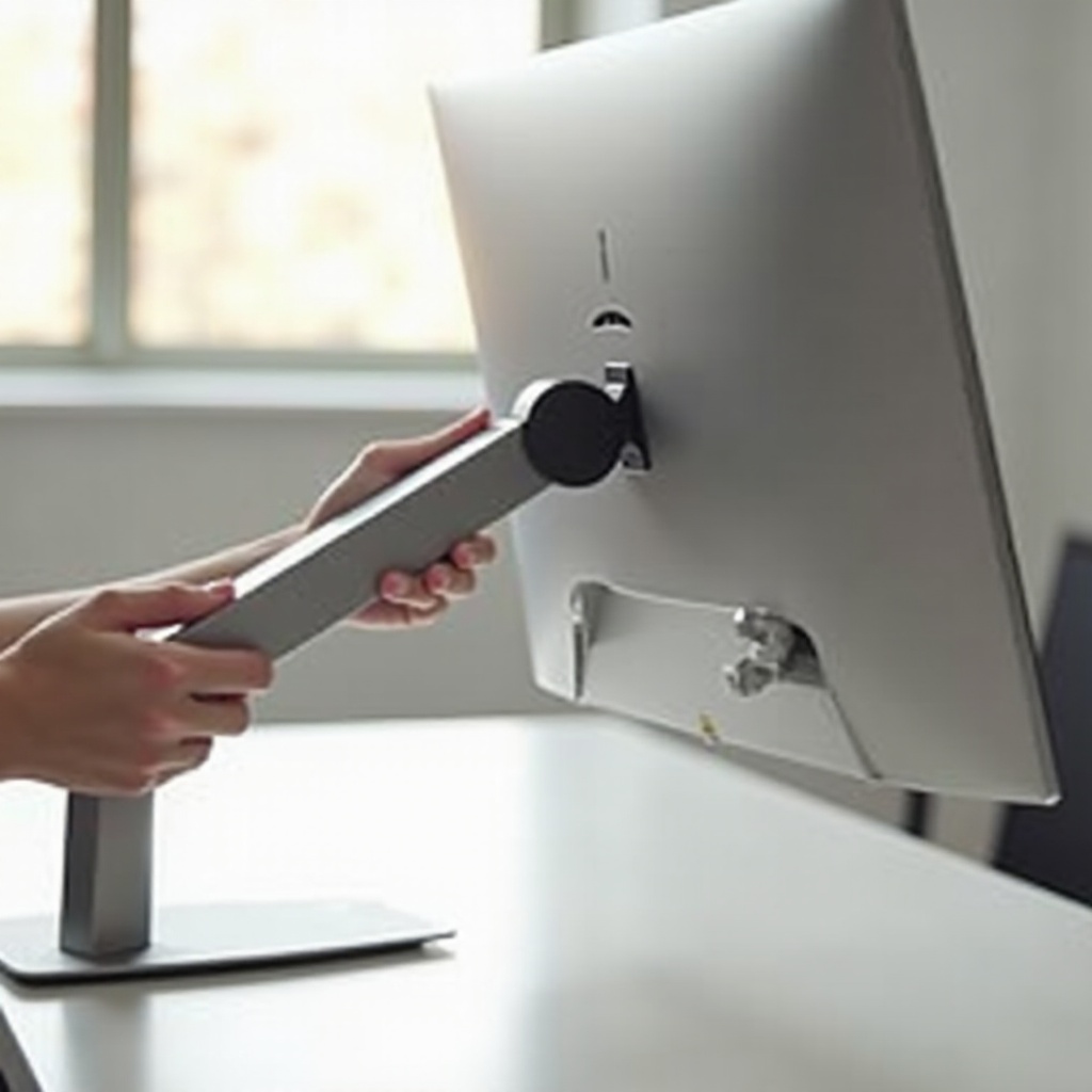 hoe de hp27m monitor zonder schroeven te monteren