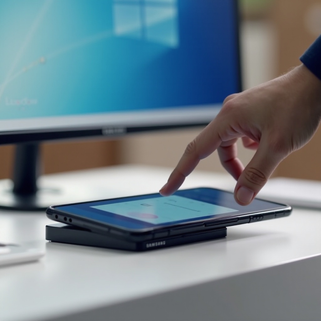 cara menggunakan telepon untuk menggulir pada samsung dex