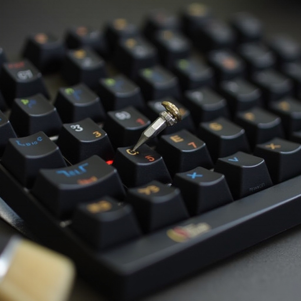 vastzittende toets op mechanisch toetsenbord