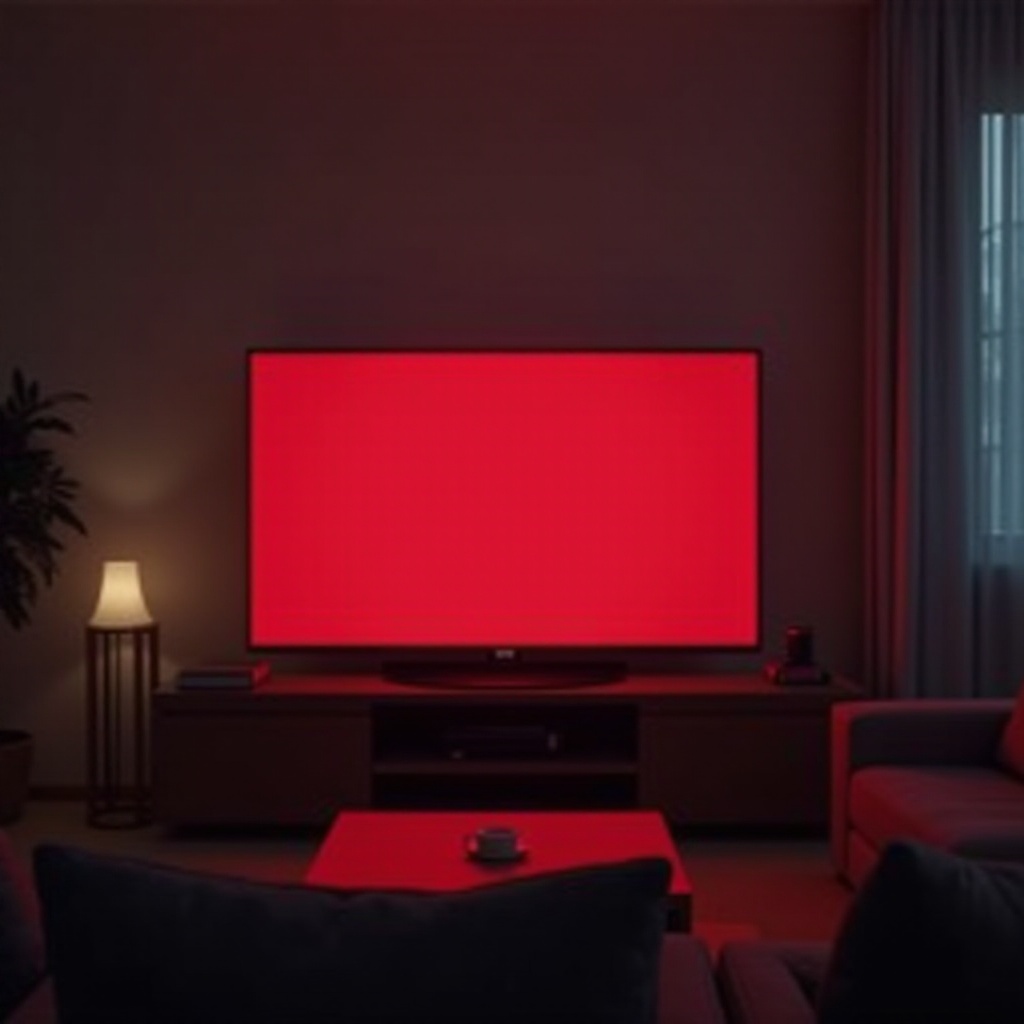 tv sharp lampu merah berkedip